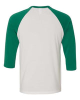 Bella + Canvas 3200 Unisex 3/4-Sleeve Baseball T-Shirt #color_WHITE/ KELLY