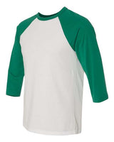 Bella + Canvas 3200 Unisex 3/4-Sleeve Baseball T-Shirt #color_WHITE/ KELLY