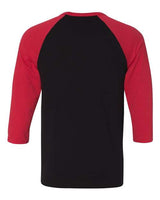 Bella + Canvas 3200 Unisex 3/4-Sleeve Baseball T-Shirt #color_BLACK/ RED
