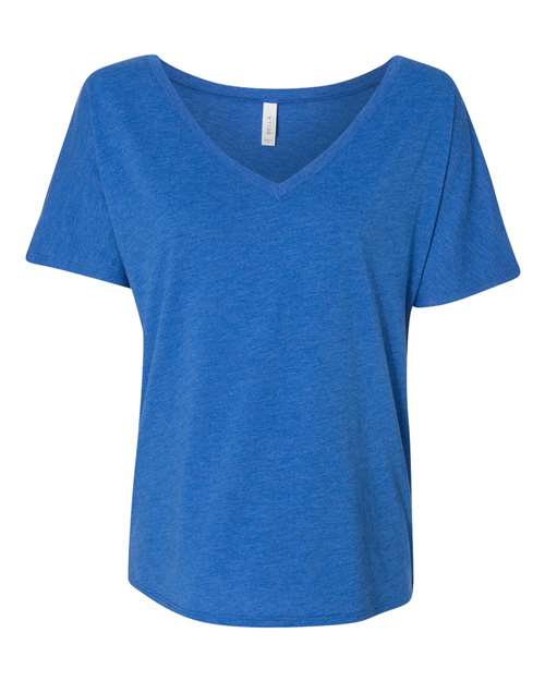 Bella + Canvas 8815 Ladies' Slouchy V-Neck T-Shirt #color_TRUE ROYAL TRBLD