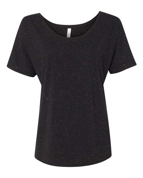 Bella + Canvas 8816 Ladies' Slouchy Scoop-Neck T-Shirt #color_BLK SPECKLED