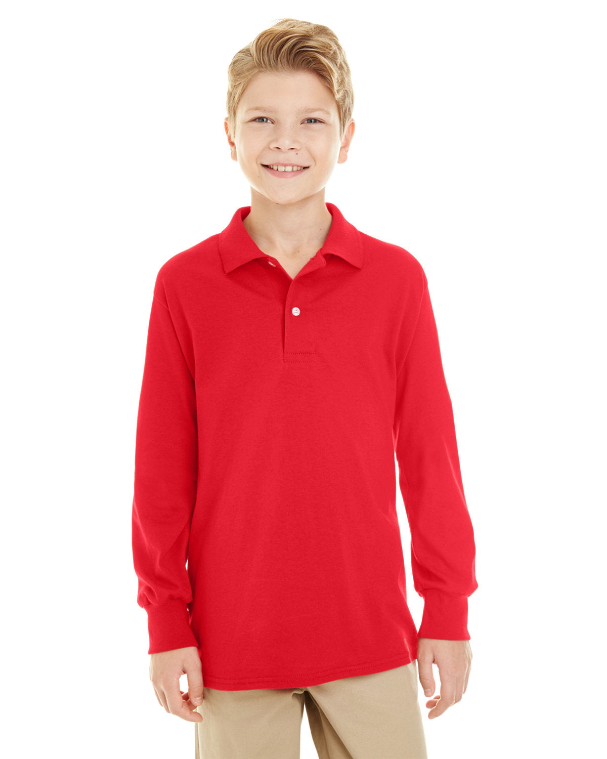 Jerzees 437YL Youth SpotShield Long-Sleeve Jersey Polo
