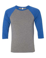 Bella + Canvas 3200 Unisex 3/4-Sleeve Baseball T-Shirt #color_GREY/ TR RYL TRB