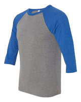 Bella + Canvas 3200 Unisex 3/4-Sleeve Baseball T-Shirt #color_GREY/ TR RYL TRB