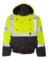 Kishigo JS130-132 Ripstop Bomber Jacket #color_Lime/ Black