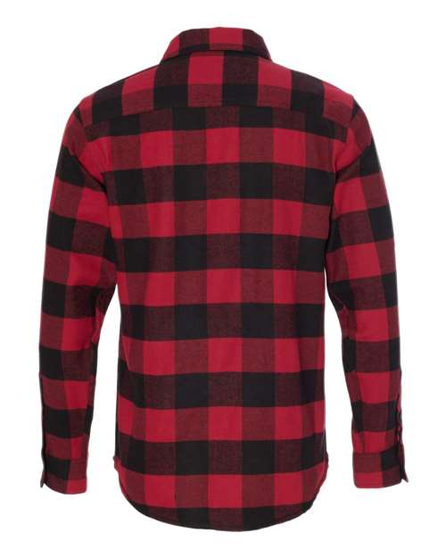 Burnside B8210 Men's Plaid Flannel Shirt #color_RED/ BLACK