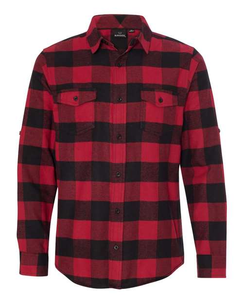 Burnside B8210 Men's Plaid Flannel Shirt #color_RED/ BLACK
