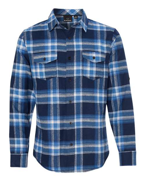 Burnside B8210 Men's Plaid Flannel Shirt #color_BLUE/ WHITE