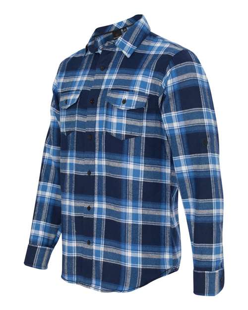 Burnside B8210 Men's Plaid Flannel Shirt #color_BLUE/ WHITE