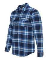 Burnside B8210 Men's Plaid Flannel Shirt #color_BLUE/ WHITE
