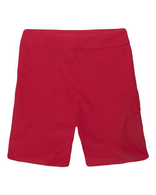Burnside B9371 Men's Dobby Stretch Board Short #color_RED