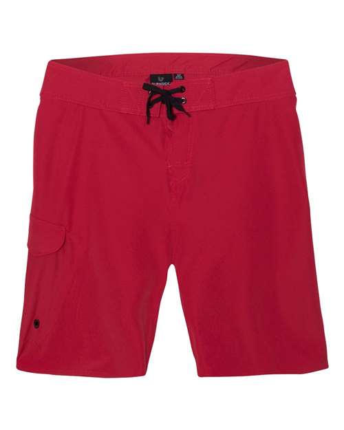 Burnside B9371 Men's Dobby Stretch Board Short #color_RED