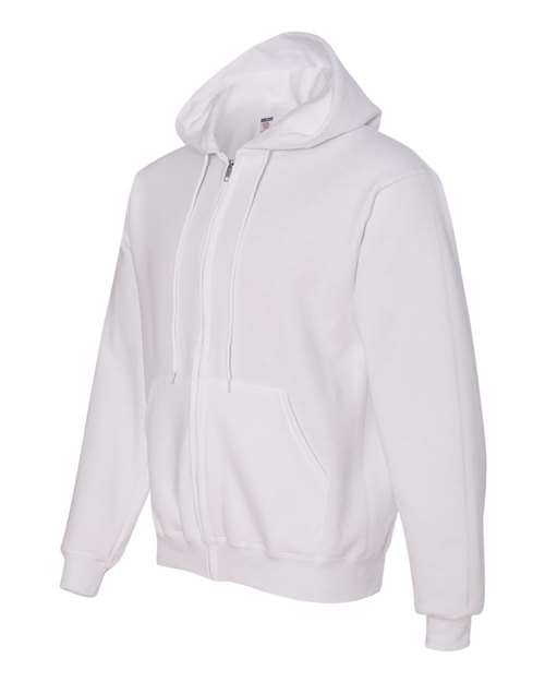 Jerzees 4999 Adult Super Sweats NuBlend Fleece Full-Zip Hooded Sweatshirt #color_WHITE