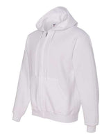 Jerzees 4999 Adult Super Sweats NuBlend Fleece Full-Zip Hooded Sweatshirt #color_WHITE