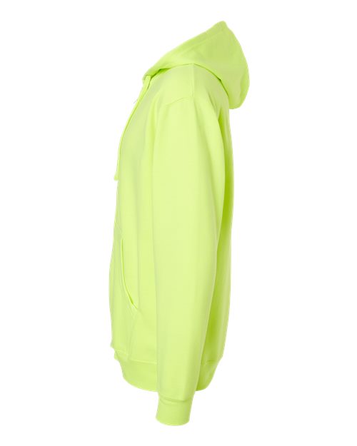 Independent Trading Co. SS4500Z Midweight Full-Zip Hooded Sweatshirt #color_Safety Yellow