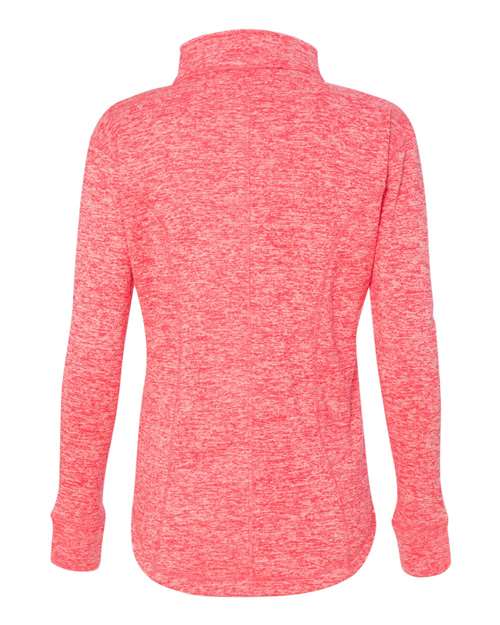 J America JA8617 Ladies' Cosmic Fleece Quarter-Zip #color_FRE CRL/ MAGENTA