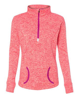 J America JA8617 Ladies' Cosmic Fleece Quarter-Zip #color_FRE CRL/ MAGENTA