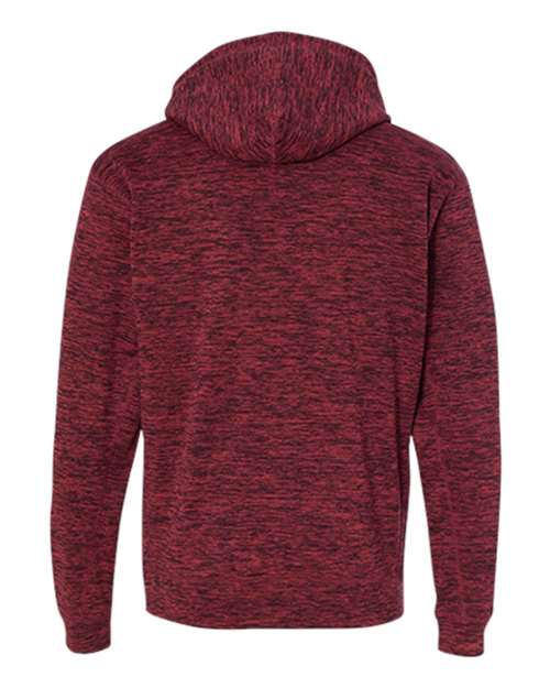 J America JA8613 Adult Cosmic Poly Fleece Hooded Sweatshirt #color_RED FLECK