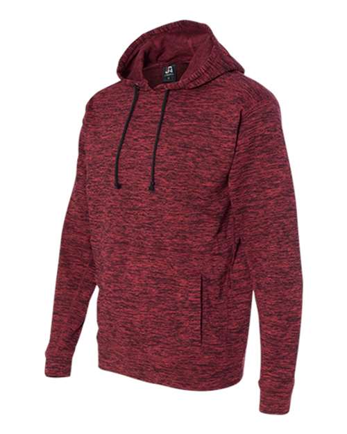 J America JA8613 Adult Cosmic Poly Fleece Hooded Sweatshirt #color_RED FLECK