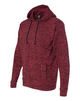 J America JA8613 Adult Cosmic Poly Fleece Hooded Sweatshirt #color_RED FLECK