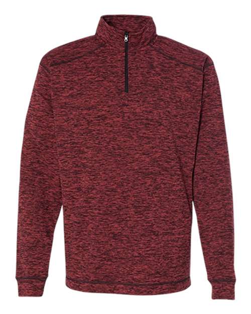 J America JA8614 Adult Cosmic Poly Fleece Quarter-Zip #color_RED FLECK