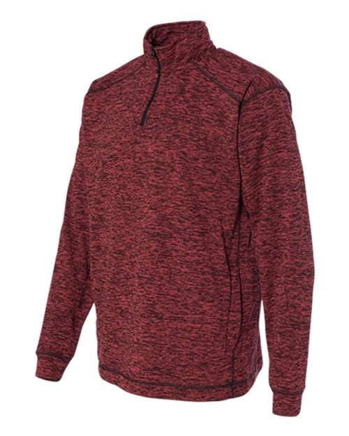 J America JA8614 Adult Cosmic Poly Fleece Quarter-Zip #color_RED FLECK