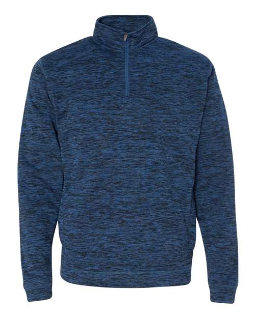 J America JA8614 Adult Cosmic Poly Fleece Quarter-Zip #color_ROYAL FLECK