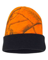 ""Kati LCB12 12" Licensed Camo Cuffed Beanie" #color_Blaze Realtree AP/ Black"