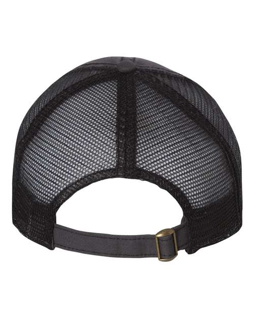 Valucap 3150 Bounty Dirty-Washed Mesh-Back Cap #color_Charcoal/ Black
