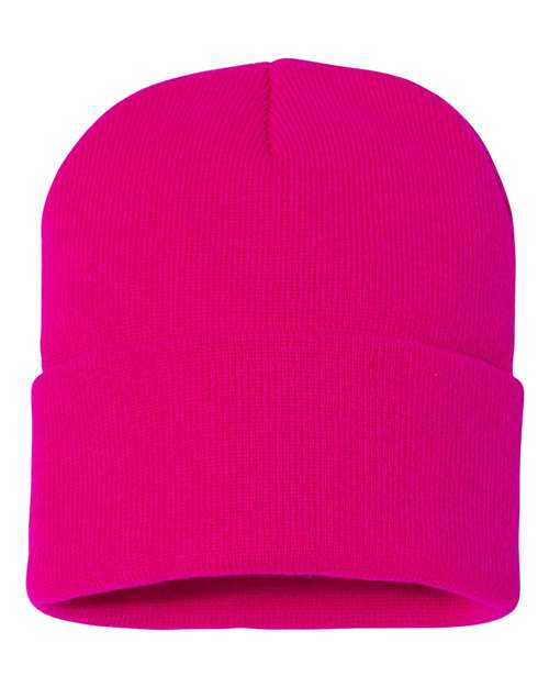 "Sportsman SP12 12" Solid Cuffed Beanie #color_Neon Fuchsia"