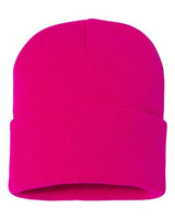 "Sportsman SP12 12" Solid Cuffed Beanie #color_Neon Fuchsia"