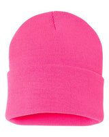 "Sportsman SP12 12" Solid Cuffed Beanie #color_Neon Pink"