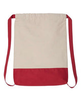 Liberty Bags 8876 Cape Cod Cotton Drawstring Backpack #color_NATURAL/ RED
