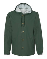 Independent Trading Co. EXP95NB Water-Resistant Hooded Windbreaker #color_Forest Green