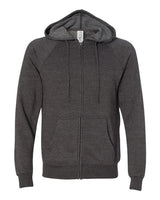 Independent Trading Co. PRM33SBZ Special Blend Raglan Full-Zip Hooded Sweatshirt #color_Carbon