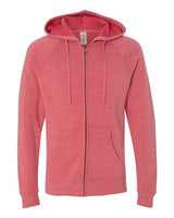 Independent Trading Co. PRM33SBZ Special Blend Raglan Full-Zip Hooded Sweatshirt #color_Pomegranate