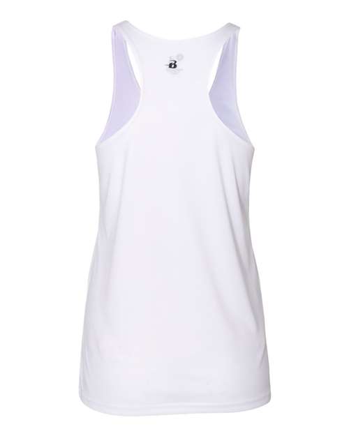 Badger 4166 Women’s B-Core Racerback Tank Top #color_White