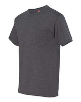 Hanes 5190P Adult Beefy-T with Pocket #color_CHARCOAL HEATHER