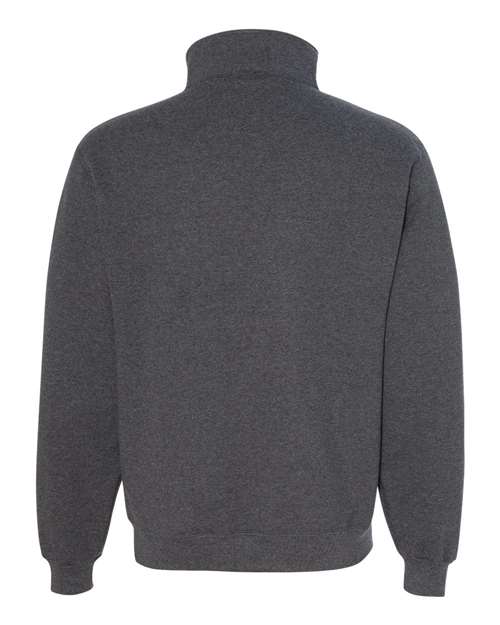Jerzees 4528 Adult Super Sweats NuBlend Fleece Quarter-Zip Pullover #color_BLACK HEATHER