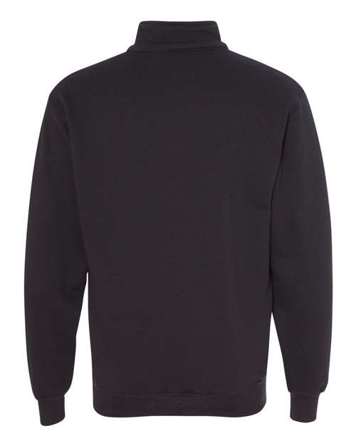 Bayside BA920 Unisex 9.5 oz., 80/20 Quarter-Zip Pullover Sweatshirt #color_BLACK