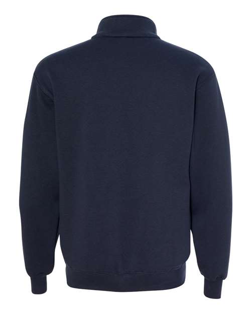 Bayside BA920 Unisex 9.5 oz., 80/20 Quarter-Zip Pullover Sweatshirt #color_NAVY