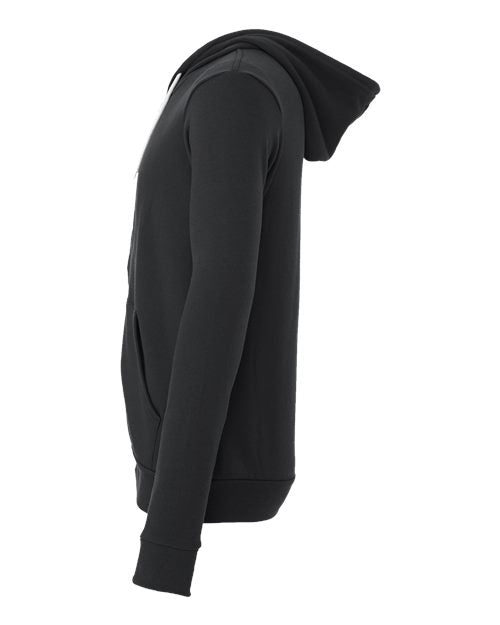 Bella + Canvas 3739 Unisex Poly-Cotton Fleece Full-Zip Hooded Sweatshirt #color_DARK GREY