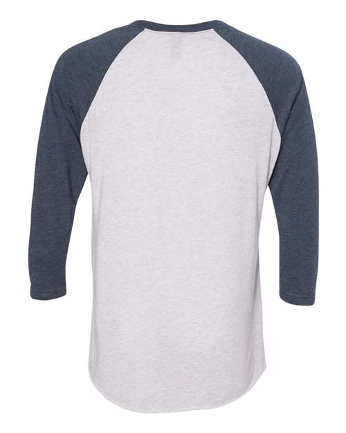 Next Level 6051 Unisex Triblend 3/4-Sleeve Raglan #color_IND/ HTHR WHITE