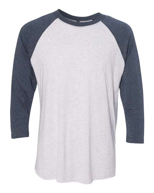 Next Level 6051 Unisex Triblend 3/4-Sleeve Raglan #color_IND/ HTHR WHITE