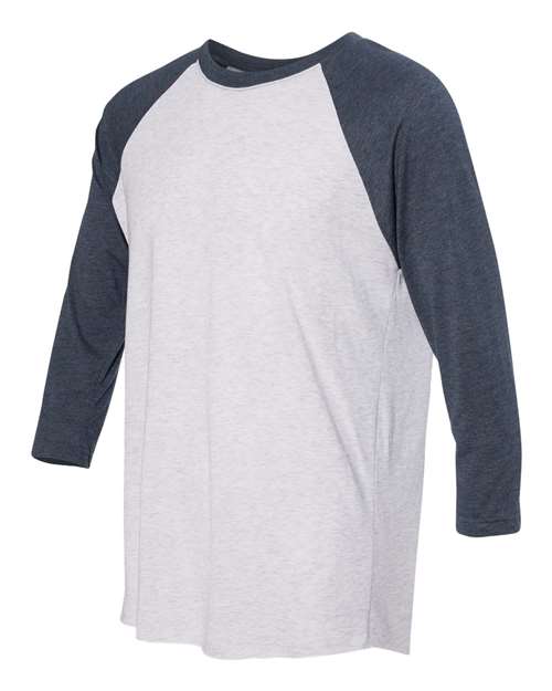 Next Level 6051 Unisex Triblend 3/4-Sleeve Raglan #color_IND/ HTHR WHITE