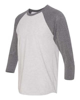 Next Level 6051 Unisex Triblend 3/4-Sleeve Raglan #color_PR HTHR/ HTR WHT