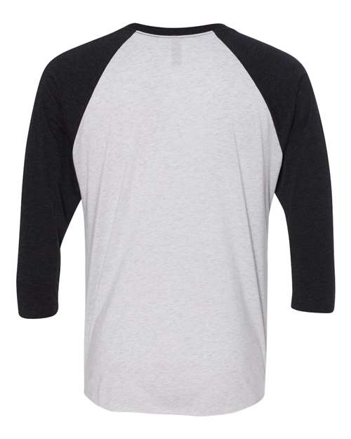 Next Level 6051 Unisex Triblend 3/4-Sleeve Raglan #color_VIN BK/ HTHR WHT