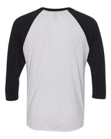 Next Level 6051 Unisex Triblend 3/4-Sleeve Raglan #color_VIN BK/ HTHR WHT