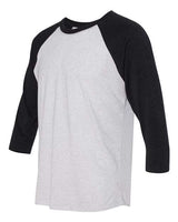 Next Level 6051 Unisex Triblend 3/4-Sleeve Raglan #color_VIN BK/ HTHR WHT