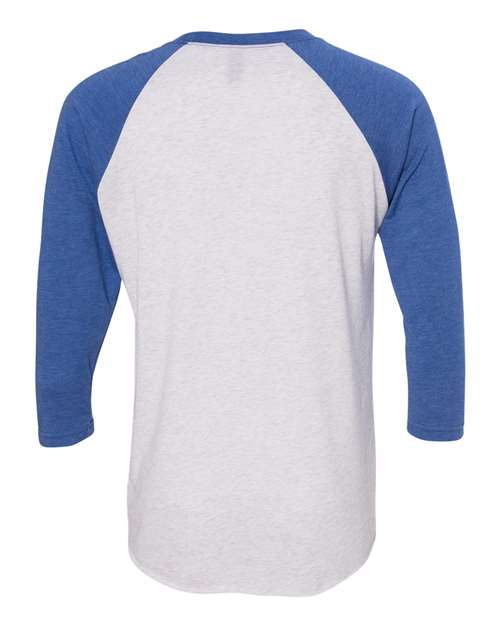 Next Level 6051 Unisex Triblend 3/4-Sleeve Raglan #color_VIN RYL/ HTR WHT